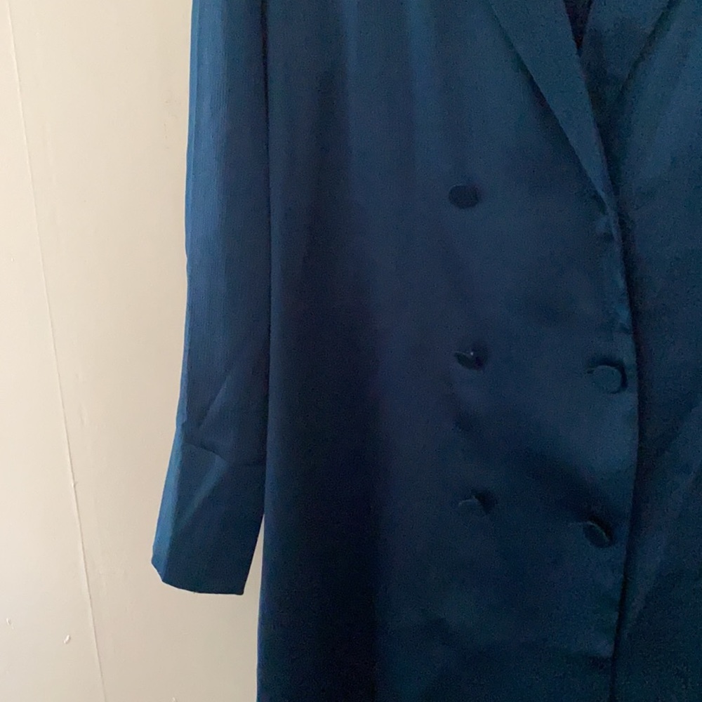 Blue Double Breasted Button Blazer - image 2